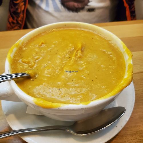 Pumpkin soup at Real Food Daily - Pasadena in Pasadena