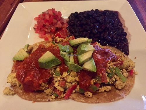 non-huevos rancheros  at Real Food Daily - Pasadena in Pasadena