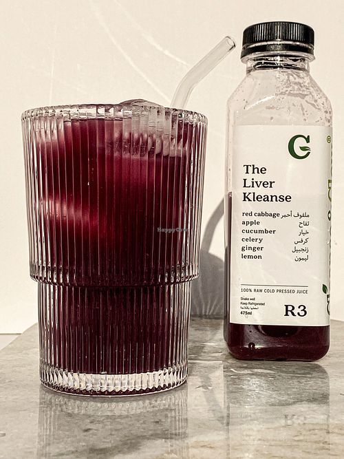Liver Kleanse juice + red cabbage  at Cleanse & Glow in Riyadh