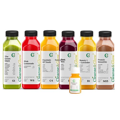 Colon cleanse program (6 juices + 1 shot) at Cleanse & Glow in Jeddah