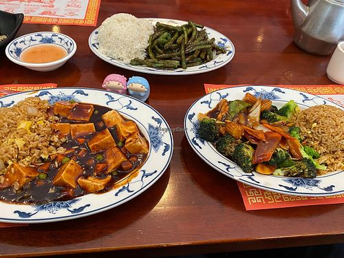 Three meals from the lunch section of the menu.  at Little Bamboo in Belle Vernon