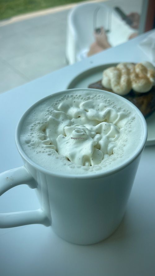 Rooibos oat latte w whip  at To Live For in Vancouver