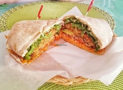 ";world's greatest veggie burger"; at Sweet Life Cafe in St Thomas