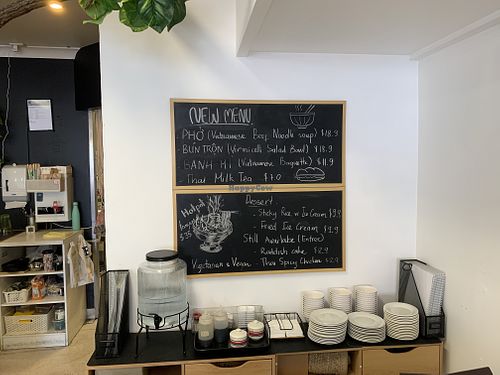 wall menu  at Kuan Yin Tea House in Southport