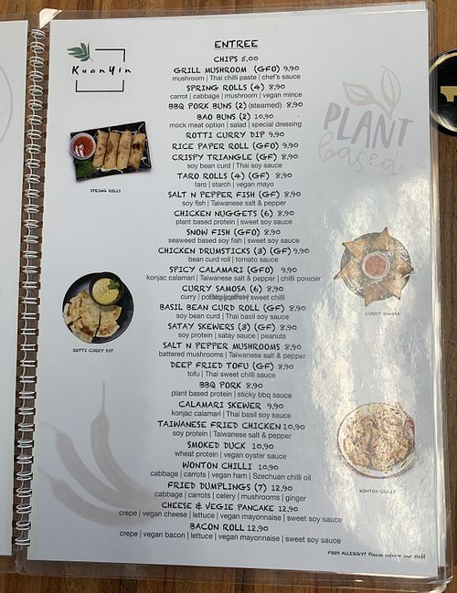 menu October 2024  at Kuan Yin Tea House in Southport