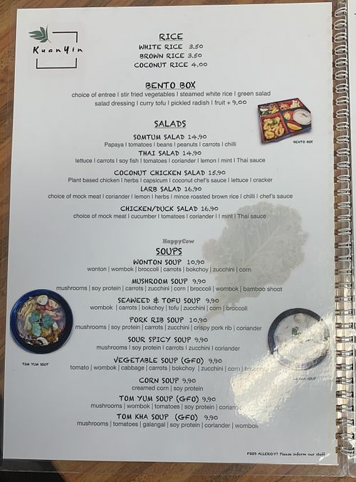 menu October 2024  at Kuan Yin Tea House in Southport