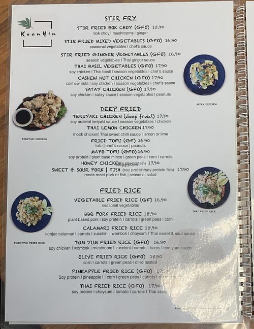 menu October 2024  at Kuan Yin Tea House in Southport