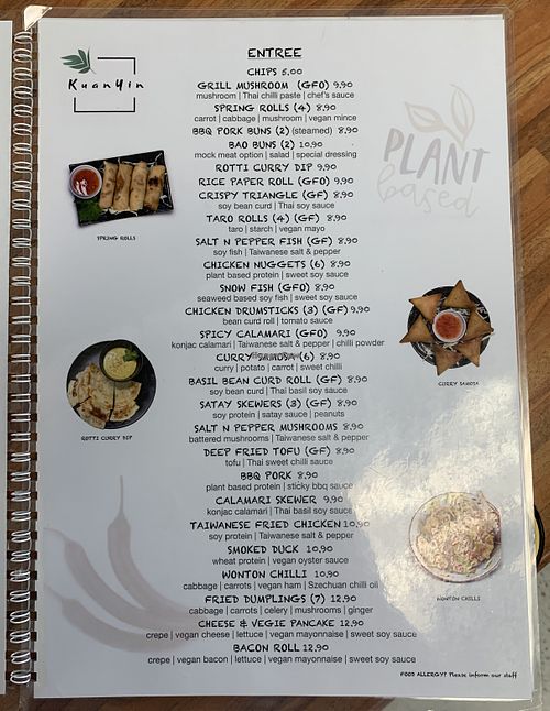 menu October 2024  at Kuan Yin Tea House in Southport