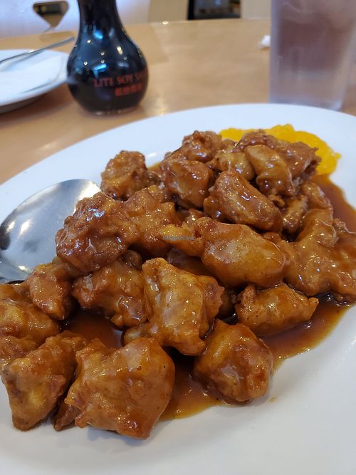 Orange chicken at Veggie House in Las Vegas