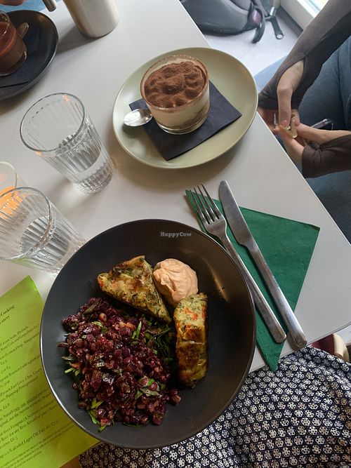 Traybake w/ lentil salad & tiramisu overnight oats   at Pulse in Edinburgh