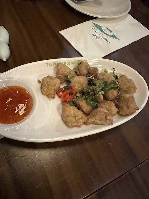 Salt and pepper mushroomm  at Tofu Vegan - Spitalfields in East London