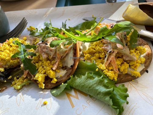 Tacos with scramble tofu at M Cafe in Carcavelos