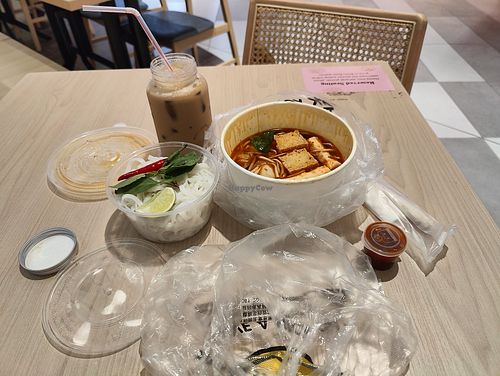 Wasted so much plastic for 1 meal, very environmentally unfriendly. Feel sinful at Sandwich Saigon Vegetarian - i12 Katong in Central Singapore