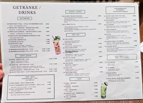 Menu page at Chay Village at Chay Village in Berlin