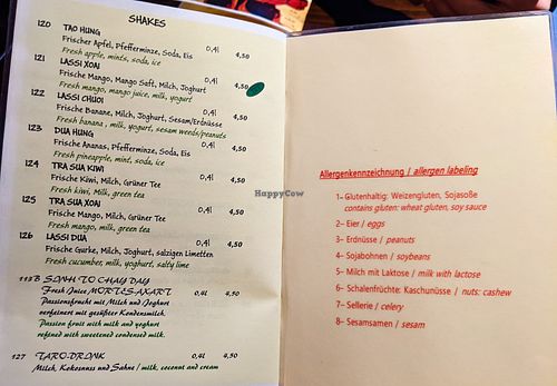Menu page at Chay Village at Chay Village in Berlin