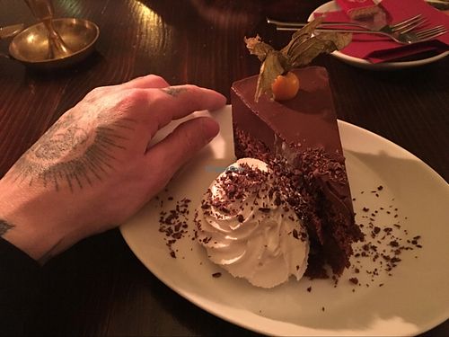 chocolate cake at Vaust Braugaststatte in Berlin