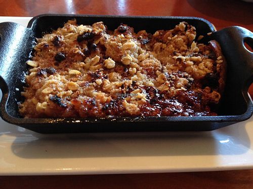 vegan Apple Cobbler close-up at Picazzo's Organic Italian Kitchen in Sedona