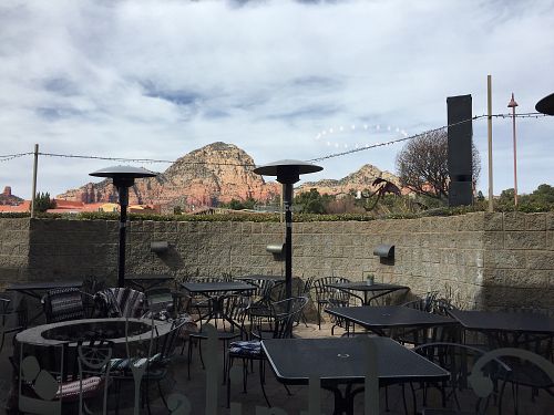 There’s a patio with a lovely view at Picazzo's Organic Italian Kitchen in Sedona