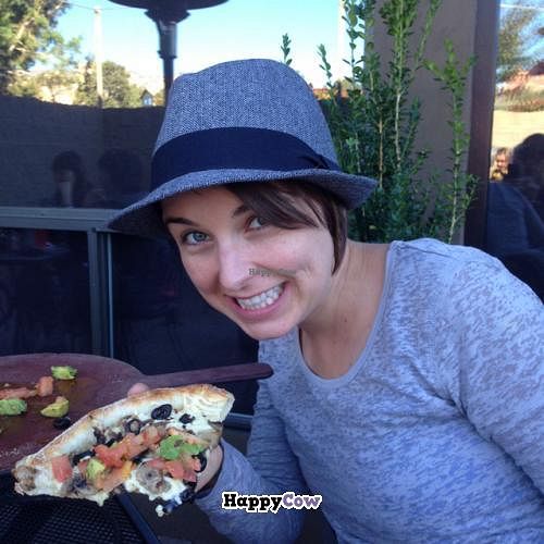 vegan pizza with Daiya cheese. I chose the awesome avocado and substituted the vegan cheese in.  at Picazzo's Organic Italian Kitchen in Sedona