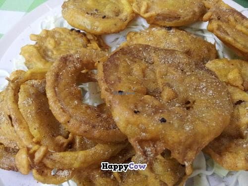 Onion pakoras: okay but loaded with salt at Lucky in Bangkok