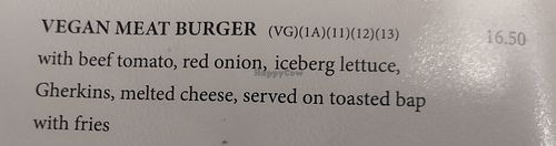 Menu as of March 2025 at The Bloody Stream in Dublin