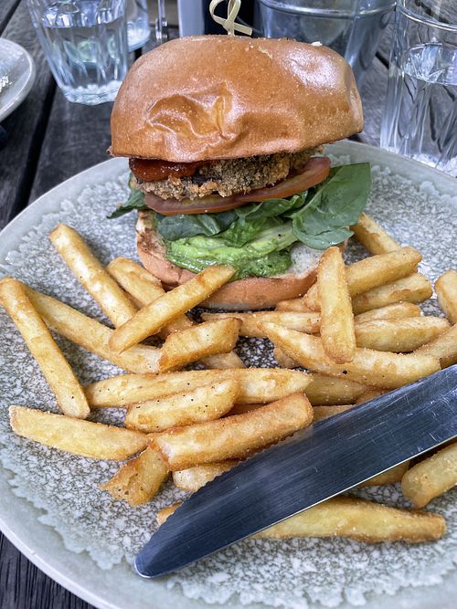 Crumbed mushroom burger  at Park House Cafe in Toowoomba City