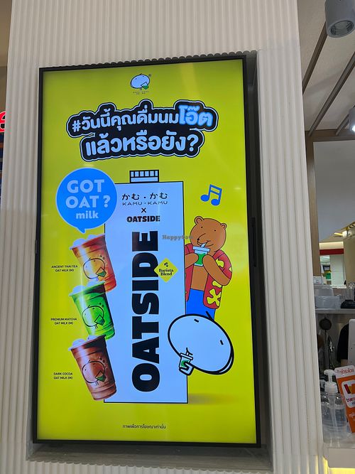 Oatside oat milk for vegan options  at Kamu Kamu in Bangkok