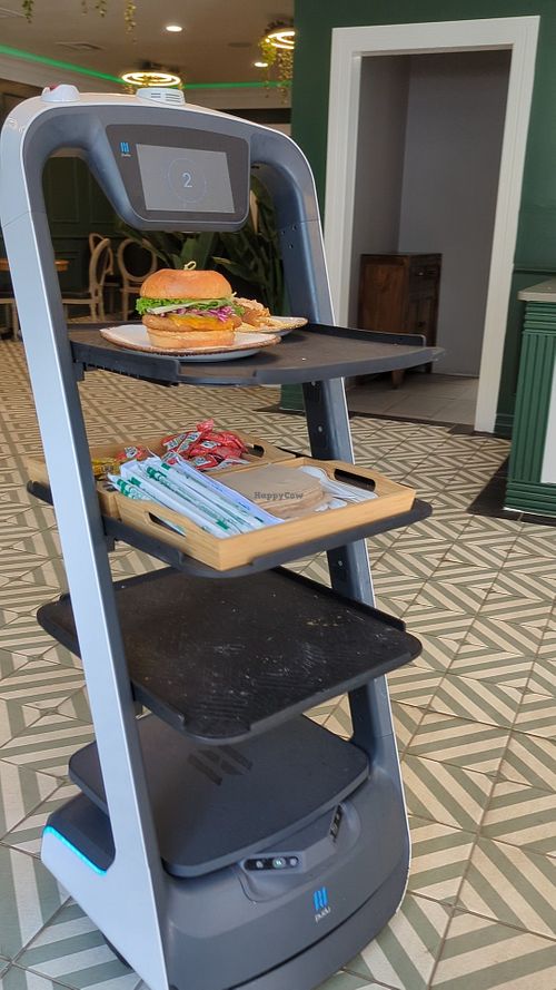 Robo waiters! at Green Papaya in Dallas