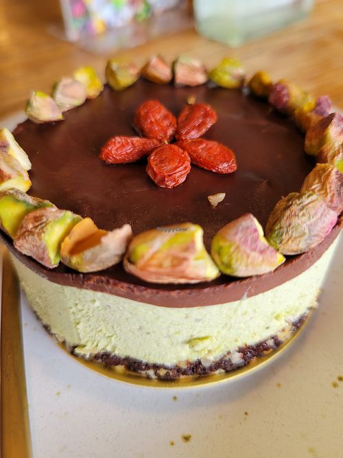 Pistachio tart - I like this! there were many other in-house made vegan desserts at Indigo - Thong Sala in Koh Phangan