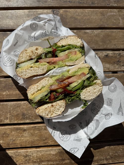 Vegan bagel   at NYC Bagel Deli in West End