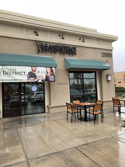 Street side of restaurant at Vegan District Asian Eatery in Loma Linda