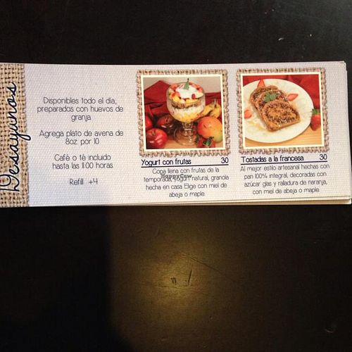 menu, p. 2 at La Chatia Artesana in Quetzaltenango