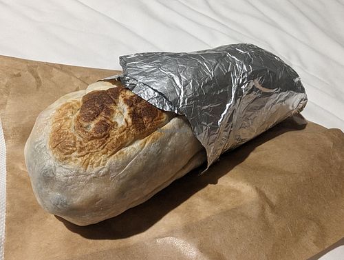 Vegan chicken burrito at California Burrito in Auckland