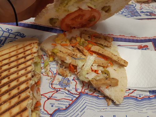 Vegan campero sandwich at Granjero Busca Campero in Madrid