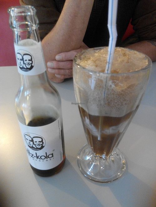 Vegan 'Coke-float' yummy! at V Rev Vegan Diner in Manchester