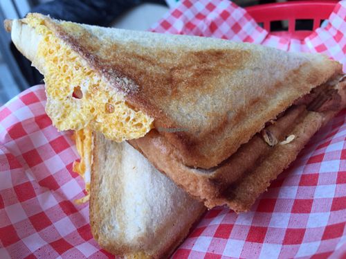 cheese & 'bacon' sandwich  at V Rev Vegan Diner in Manchester