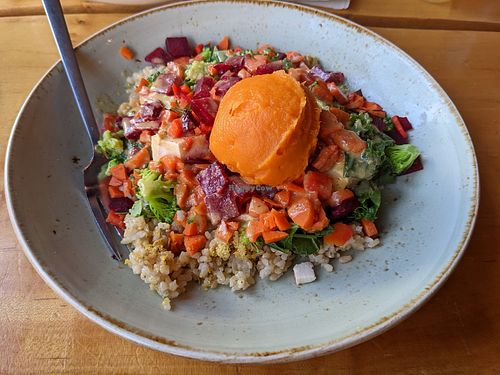 Rainbow Harvest (delicious! That whipped sweet potato!!) at Life Alive Organic Cafe in Salem