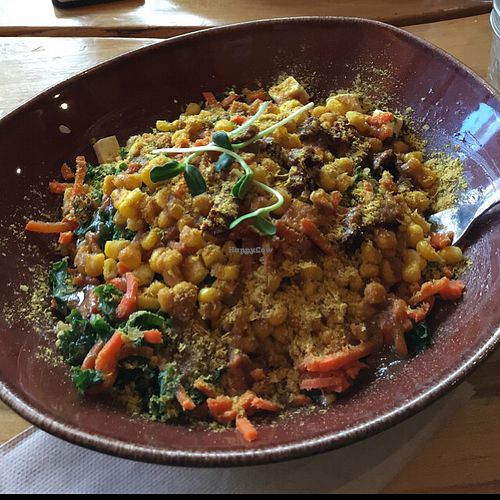 emperor bowl all vegan and with tofu/ curry miso ! at Life Alive Organic Cafe in Salem