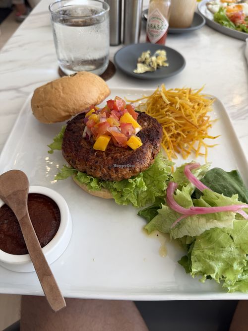 Chorizo Burger - Vegan  at The Sunny Side Cafe in Boracay