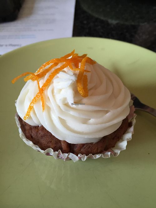 Vegan carrot cake at Greens Cafe in Grasmere