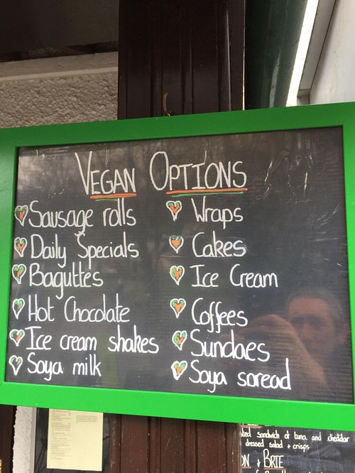 Choice board at Greens Cafe in Grasmere