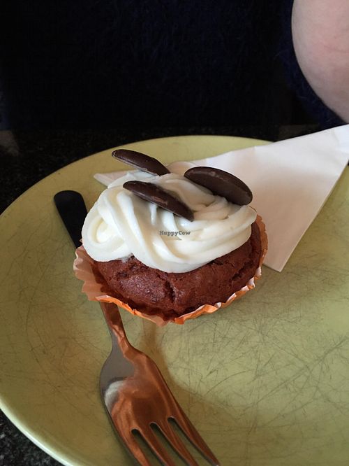 Chocolate & Beetroot cup cake (vegan) at Greens Cafe in Grasmere