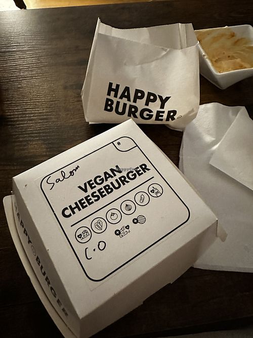 Vegan cheeseburger  at Happy Burger  in Toronto