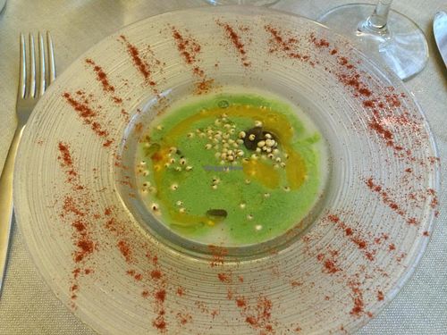Beautiful and delicious vegan potato soup at Cuculia at Cuculia in Florence