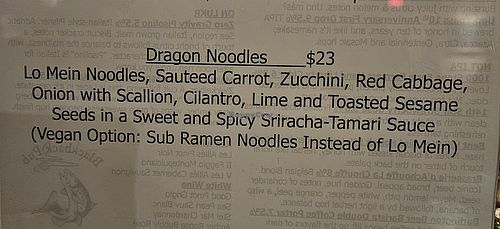 Special at Blackback Pub in Waterbury