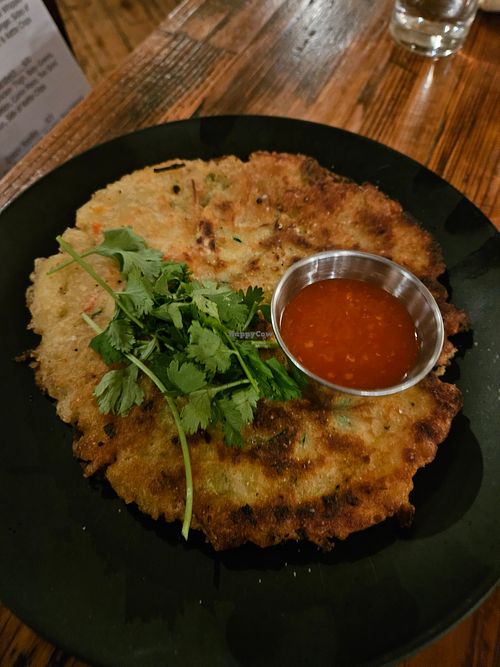 Korean Pancake(vegan) small plate at Blackback Pub in Waterbury