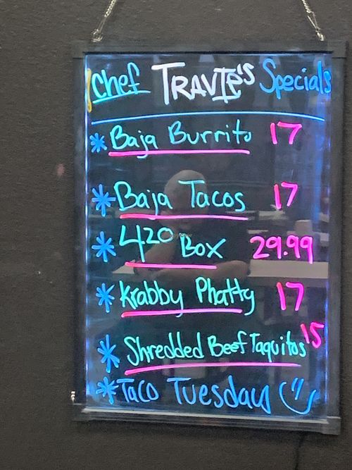 Chef Specials sign  at Viva Vegan Diner in Upland