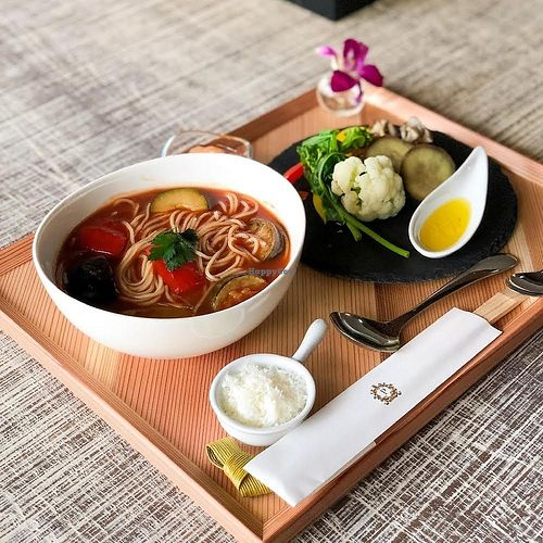 Vegan noodles  at Oike Cafe in Kyoto
