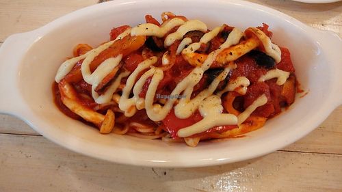 Tomato spaghetti  at Loving Hut - Hairlatte in Busan