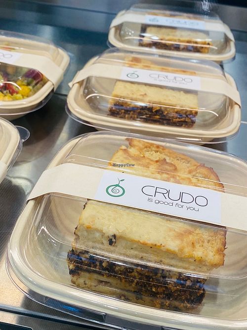 Vegan Greek moussaka at CRUDO Snack Bar in Athens